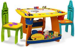 Set Wooden Crayon-shaped Backs With Two Storage Bins