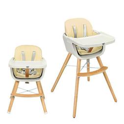 Baby Toddler 3 In 1 Convertible Highchair W/ Cushion White