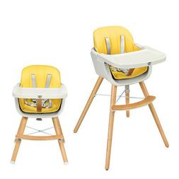 Baby Toddler 3 In 1 Convertible Highchair W/ Cushion Yellow
